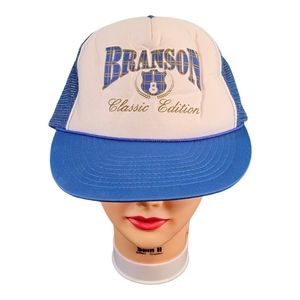 Vintage Branson Classic Edition Adjustable‎ Mesh Snapback Baseball Cap Hat Blue